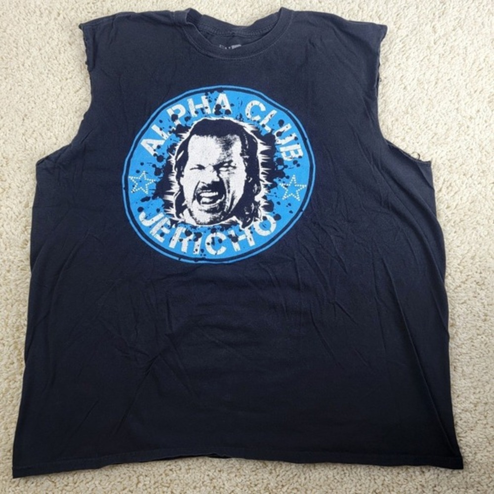 Chris Jericho Alpha Club NJPW Pro‎ Wrestling Tees Black Cut Off Muscle Shirt XL